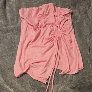 Elegant Pink Ruched Women's Blouse